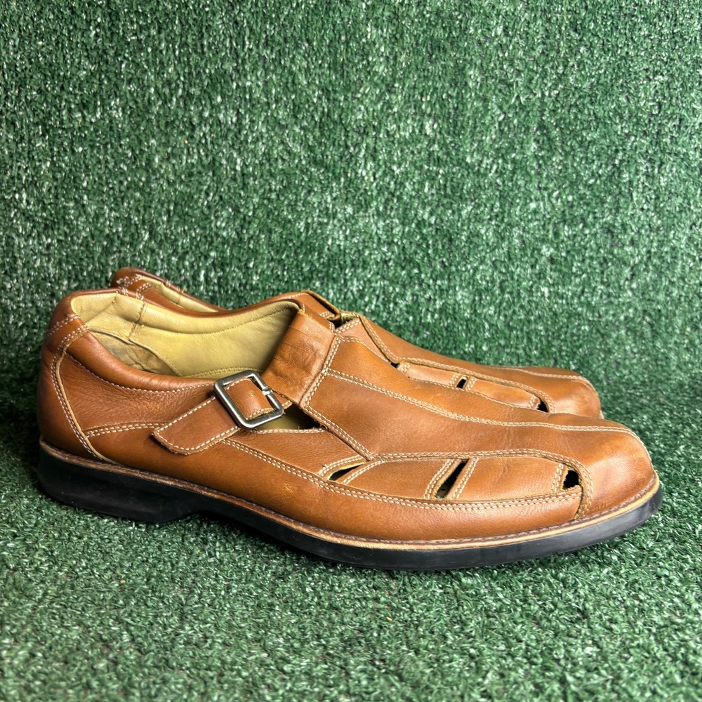 Johnston Murphy Buckle Strap‎ Leather Casual Fisherman Sandals Brown Mens Sz 11M